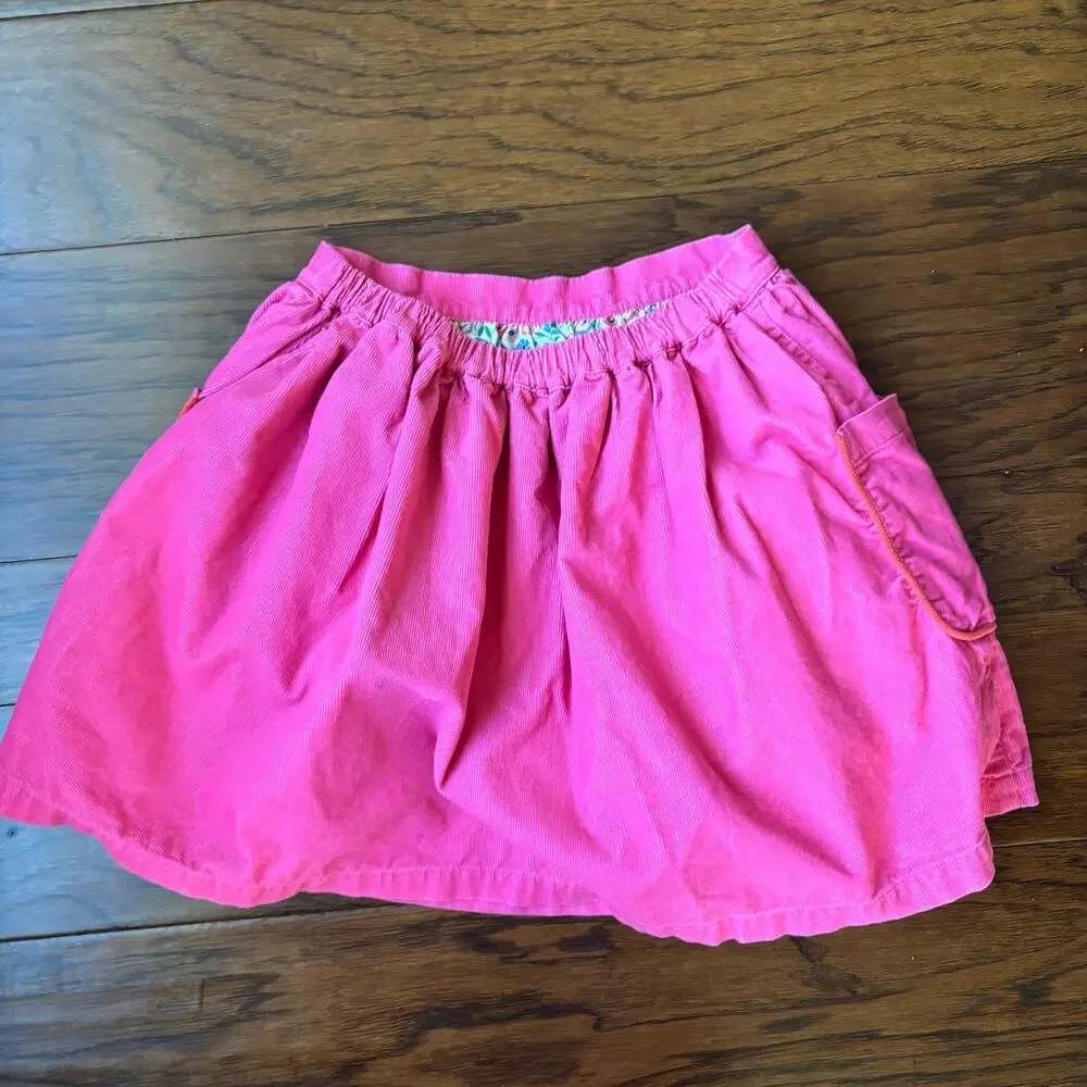 Mini Boden Girls Pink Corduroy Skirt Sz 7-8Y Barbie Spring Summer - Picture 3 of 8